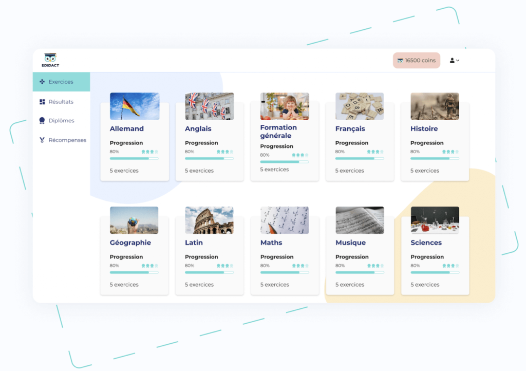 edidact pletforme educative avec des milliers d'exercices